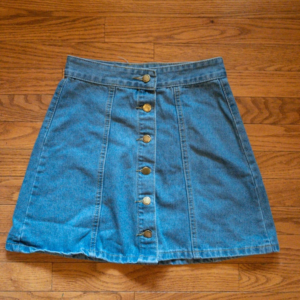 S ROMWE Blue Jean Skirt
